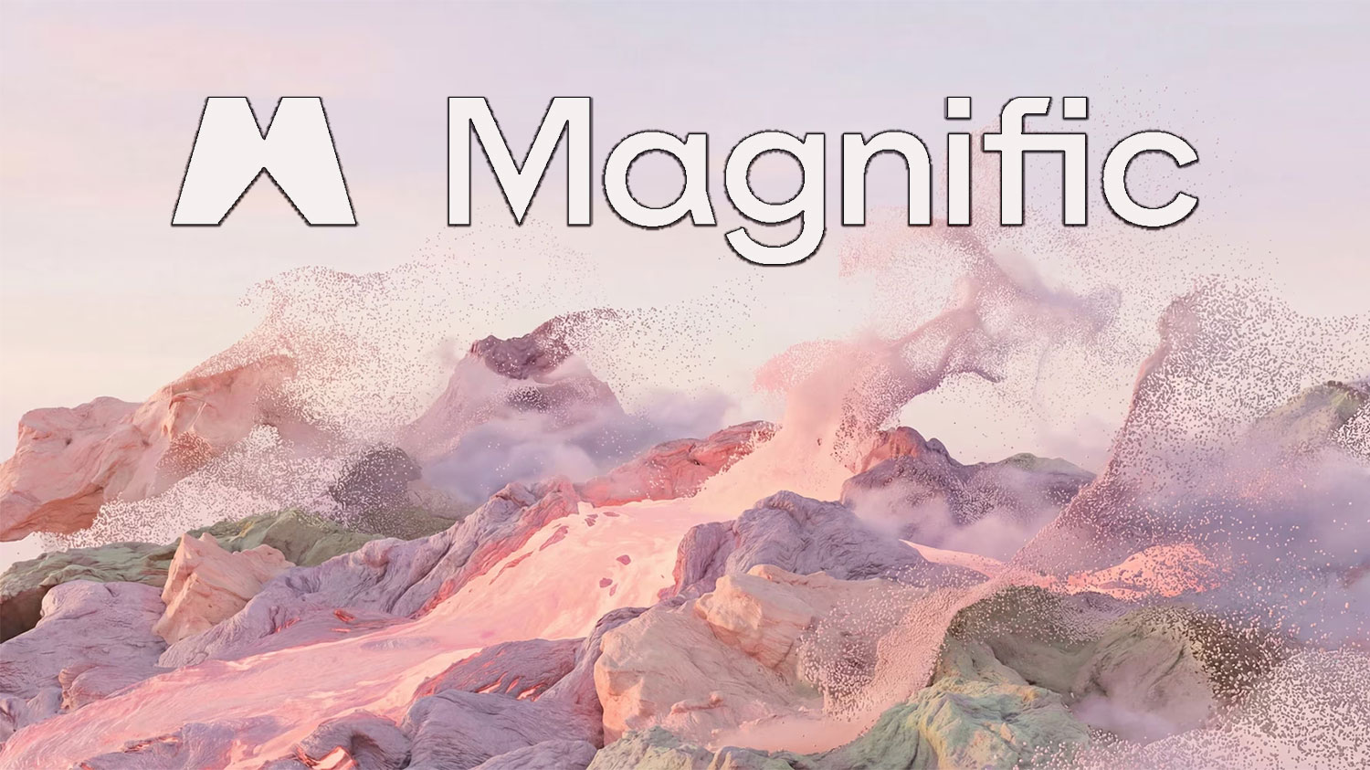 تصویر انتزاعی از کوه به‌همراه لوگوی سایت magnific 